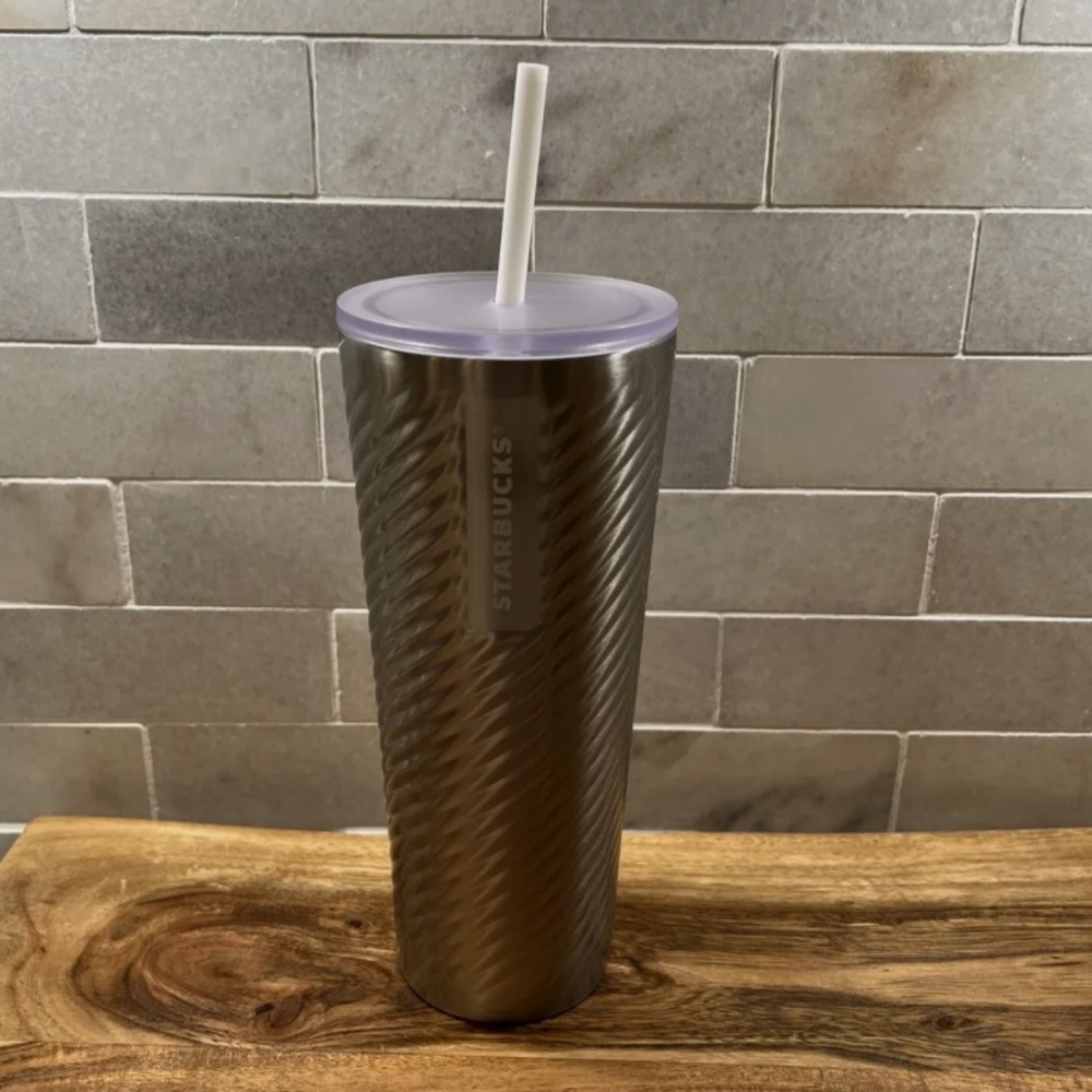 Starbucks Holiday Silver Swirl Venti Stainless Steel Tumbler Cold Cup 24oz